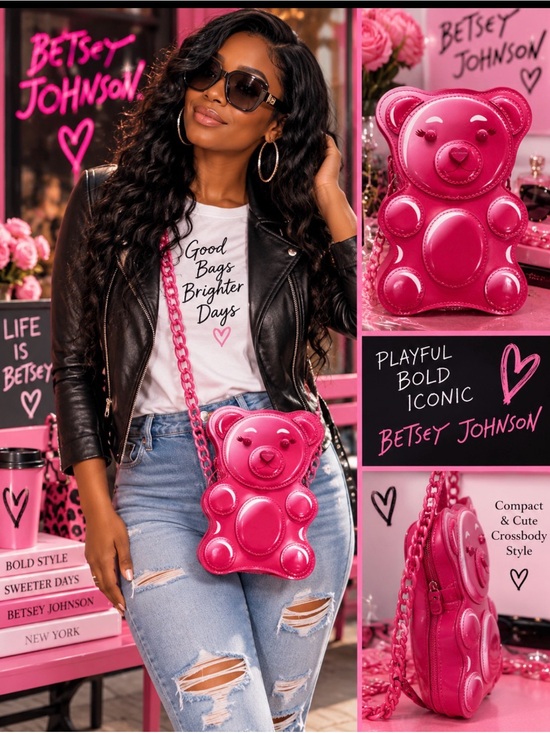 Betsey Johnson Handbags - Betsey Johnson Hot Pink Gummy Bear Crossbody Bag